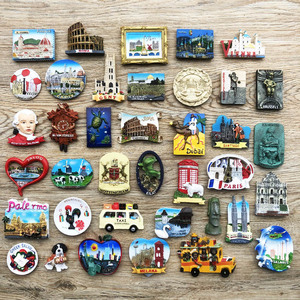 Imán de Resina 3D de Lugares Emblemáticos de <span class=keywords><strong>Ciudades</strong></span> del Mundo, Pintado a Mano, Recuerdo de Viaje, Decoración para el Hogar, JIN PENG - Product Image 1