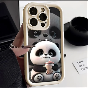 מקרה פנדה רך עבור iphone 15 pro 11 13 14 פרו מקס 12 xr xs 7 8 פלוס se 2020 13promax 14promax 15 פרומאקס צבע מוצק פרומומקס - Product Image 2