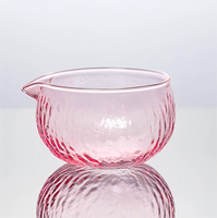 En stock Bol à thé en verre martelé multicolores de haute qualité avec bec verseur Résistant à la chaleur Ensemble Chawan pour la cérémonie du thé Matcha