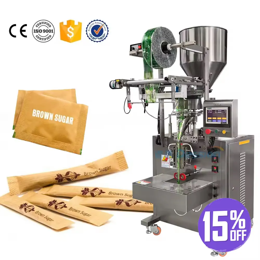In stock fully automatic 5g coffee sugar bag packing machine for sugar stick packing machine sugar sachet packaging machine