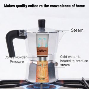 <span class=keywords><strong>Cafetera</strong></span> Moka <span class=keywords><strong>Italiana</strong></span> de Aluminio Plateado de 3 y 6 Tazas, <span class=keywords><strong>Cafetera</strong></span> Espresso para Estufa de Gas, <span class=keywords><strong>Cocina</strong></span> y Hogar - Product Image 4