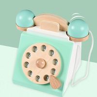 Jeu d'apprentissage pour enfants, jouet interactif pour enfants, téléphone en bois classique réaliste, jouet d'imitation