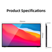 Moniteur portable 15,6 pouces IPS LCD avec batterie intégrée, 1080P, 300 cd/m², 100% SRGB, tactile