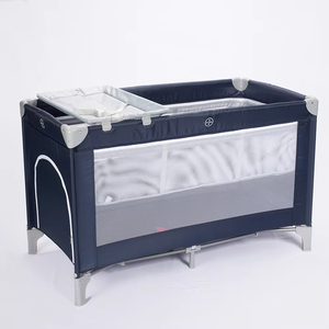 Lit bébé portable pliable avec panneau en maille <span class=keywords><strong>Parc</strong></span> de jeu pour bébé facile à transporter avec <span class=keywords><strong>crochet</strong></span> deuxième couche et table à langer - Product Image 3