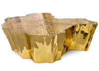 Table basse irrégulière en acier inoxydable, de haute qualité, sur mesure, or, unique, table basse