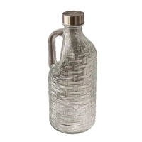 Bouteille moderne en verre de 1L grande capacité, motif tressé, avec poignée, pour infusion à froid, thé, jus de fruits, vin, usage domestique