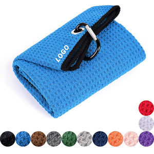 Wholesale Customized Logo Golf <b>Towel</b> Honeycomb Golf <b>Microfiber</b> Fabric <b>Towels</b> With Clip Waffle Pattern Carabiner Clip <b>Towels</b> - Product Image 3