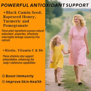 Etiqueta privada Aceite De Semilla Negra Gomitas de miel Sabor a miel Suplemento dietético Aumentar el sistema inmunológico y mejorar la piel Gomitas saludables - Product Image 3