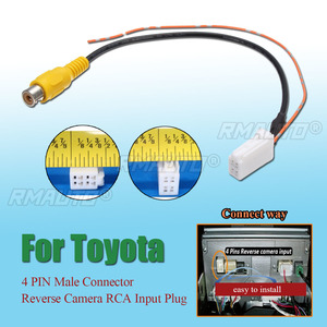 Conector Macho de 4 Pines, Cable Adaptador de Entrada RCA para Cámara de Reversa de Radio, para Toyota - Product Image 1