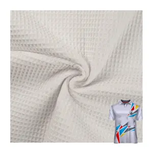 Spor t-shirt için sıcak satış moda örme petek 100% Polyester kumaş petek örgü kumaş