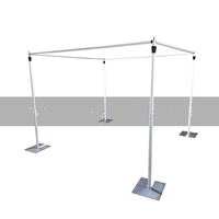 Janelove-Rideau de fond de scène de mariage personnalisé, rideau circulaire, drapé pour mur, tuyau de bricolage en aluminium, 3m x 3m, toile de fond réglable