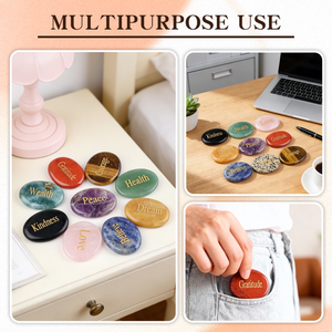 Piedra de Palma de Cristal Curativo de 40mm para Alivio del Estrés, Grabada para Inspirar Inspiraciones <span class=keywords><strong>Espirituales</strong></span>, Venta al por Mayor 2026 - Product Image 5