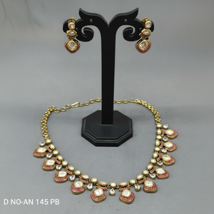 Moda de moda Mehandi CZ Mossinaite Kundan Collar SKU AN 145 BG/ - Product Image 1