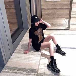 <strong>Women</strong> Print letter Oversize Sequined Top Short Sleeve Bling Shiny Top Lady sparkling Hot drilling <strong>T</strong> <strong>Shirt</strong> graphic Tops <strong>for</strong> Woman - Product Image 5