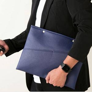 Portable Hand-held Notebook <b>Computer</b> <b>Bag</b> with Pocket Storage for Mouse Phone PU Leather Laptop Case Office Gift - Product Image 4