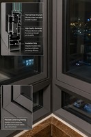 Ventana Abatible de Esquina de Aleación de Aluminio con Vidrio Transparente y Marco Negro Moderno para Casa, Villa o Apartamento