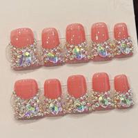 Faux ongles à presser Y2K, forme bec de canard évasée, personnalisés pour les fêtes, faits main, vente en gros, offre spéciale