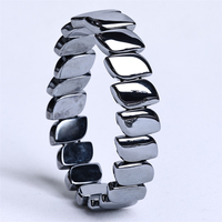 Bracelet Élastique Terahertz UJBOX en Gros, Bracelet Énergétique et de Santé en Argent Poli, Bracelet Magnétique Thérapeutique, Stock en Vrac