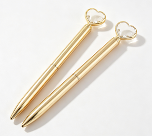 Shiny Heart <b>Crystal</b> <b>Top</b> Metal Ballpoint Pen Custom Logo Smooth Writing Wedding Souvenir Wholesale Stationery - Product Image 1