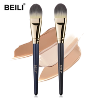 Vente en gros de pinceaux de maquillage simples de haute qualité avec emballage privé de marque synthétique souple de luxe végétalien