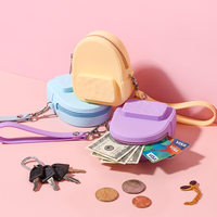 Cadeaux promotionnels, porte-monnaie en silicone souple en forme de petit sac à dos avec crochet, portefeuilles mignons pour filles