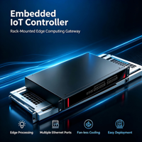 PC embarqué sans ventilateur 1U pour montage en rack, Rockchip RK3568 Quad-Core 2.0GHz, 2x GbE + RS485 + CAN Bus, 12-48V DC