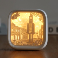 Lampe de Nuit LED Créative en Papier Sculpté 3D, Décoration Artistique, Fournitures d'Artisanat en Papier, Cadeau Nouveauté de Noël, Prix d'Usine
