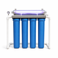 Système de filtration d'eau pour toute la maison à 4 étapes, 20*2,5 pouces, filtre à sédiments et à chlore PP UDF CTO UF de 1/2 ou 3/4 pouce