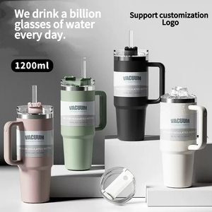 Thép Không Gỉ Cách Nhiệt 40 Oz Cốc Cà Phê Ice Bar Xe Cup Đôi Uống Chai Nước Trực Tiếp Uống Quà Tặng Doanh Nghiệp - Product Image 4