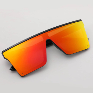 Lmamba Brand Designer Square Sun Glasses Custom Logo Oversized Black Shades Big Frame <b>Mirror</b> Sunglasses for Women Men - Product Image 1