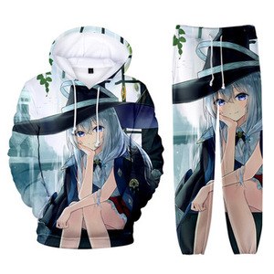 Conjunto de Sudadera con Capucha y Pantalones Deportivos Majo No Tabitabi, Conjunto de Sudadera con Capucha y Pantalones de Anime al por Mayor, Unisex, para Mujer y Hombre, Ropa Casual de Cosplay - Product Image 4