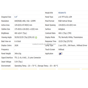 PD064VT5 หน้าจอ LCD ดั้งเดิม 6.4 นิ้ว 640x480 โมดูล LCD สำหรับเครื่องสแกนอุตสาหกรรม, HMI - Product Image 4