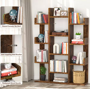 Étagère de rangement en bois massif à 13 compartiments, organisateur polyvalent, présentoir pour loisirs créatifs, pour la maison, le bureau, le commerce de détail, boîte en bois - Product Image 4