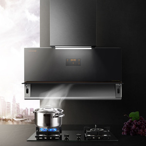 <span class=keywords><strong>Hotte</strong></span> de cuisine Keon Factory, noire, en verre plat, mur latéral, pour la maison, la cuisine, le restaurant, <span class=keywords><strong>hotte</strong></span> de cuisine - Product Image 1