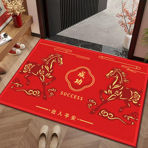 Alfombra de Entrada Rectangular de Terciopelo con Diseño de Caballo, para Interiores, Año Nuevo Chino, Diseño de Éxito, Antideslizante y Fácil de Limpiar - Product Image 2