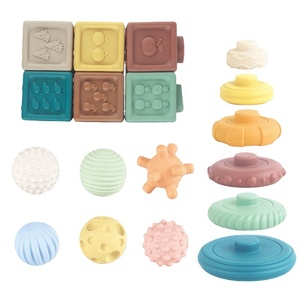 لعبة تعليمية سيليكون مجموعة كتل التراص لينة الغراء مجموعة الطفل الكرة الحسية للتنمية المعرفية - Product Image 1