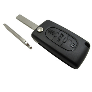 Haute qualité bon <span class=keywords><strong>prix</strong></span> p-eugeot 3 boutons (coffre) 407 coque de clé à rabat pas de place de <span class=keywords><strong>batterie</strong></span> avec lame HU83 (lame avec rainure) - Product Image 2
