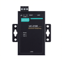 Ordinateur industriel Moxa UC-2102-LX Mini DIN Rail 9-48V DC avec ports LAN