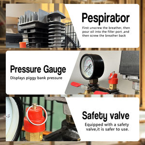 イタリアンタイプ2065 220v 50hz 2.2kw 3hp 100Lポータブルエアコンプレッサー - Product Image 3