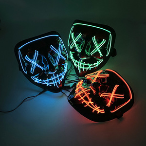 Máscara LED de Halloween, Venta Caliente Transfronteriza, Máscara de Fantasma Aterradora para Fiesta de Disfraces, Decoración Luminosa con Luz Fría - Product Image 2