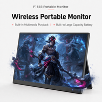 Moniteur portable OEM personnalisé de 15,6 pouces avec lecteur multimédia, support intégré, haut-parleurs doubles, design ultra-plat de 10 mm et batterie