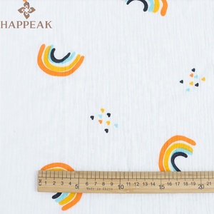 HAPPEAK arc-en-ciel impression <span class=keywords><strong>Double</strong></span> <span class=keywords><strong>gaze</strong></span> tissu par Yard mousseline <span class=keywords><strong>coton</strong></span> tissu matériel pour la fabrication <span class=keywords><strong>de</strong></span> vêtements légers - Product Image 1