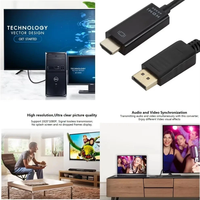 Vergoldetes DisplayPort-DP-auf-HDTV-Steckerkabel, 1,8 m, Multimedia, PVC-Ummantelung, 1080p Auflösung für HDTV, Computer, DVD
