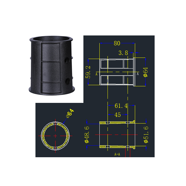 LED Street Light 60mm Pole Aluminium Bracket With Stainless Steel Screws