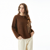 Pull-over personnalisé en laine à manches longues pour femmes, pull à col chaud sport brodé à la main, Style décontracté, grande taille