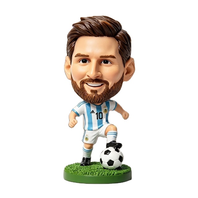Custom Resin Bobble Head Figurine Football Star Bobblehead Doll Soccer Player Collectible Souvenir Gift Bobble Head Toy