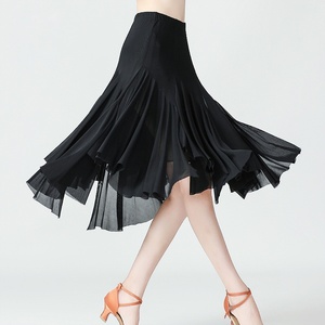 Jupe <span class=keywords><strong>tutu</strong></span> de danse de salon pour <span class=keywords><strong>femme</strong></span> adulte, en maille, professionnelle, à taille élastique, personnalisable par détection de point d'arrêt, pour scène et tenue de danseuse - Product Image 1