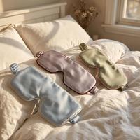 Masque de sommeil de luxe avec logo imprimé, masque pour les yeux personnalisé, masque pour les yeux en soie de couleur unie