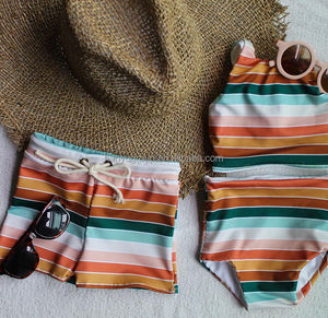 Biểu Tượng Tùy Chỉnh Cô Gái Bodysuit Đảo Ngược Hoa Đồ Bơi Teen Tween Bikini UV Quần Áo Trẻ Em Hawaii Tắm Phù Hợp Với Upf50 + - Product Image 4