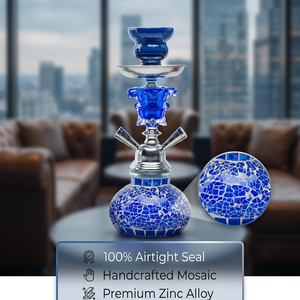 Chicha arabe en verre ronde de petite taille, ensemble complet de chicha en verre de qualité supérieure avec accessoires, <span class=keywords><strong>prix</strong></span> de gros - Product Image 1